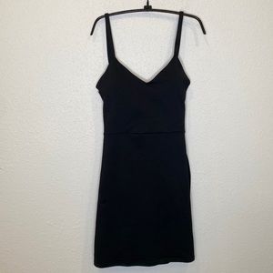 Fabletics Black Bodycon Sleeveless Mini Strappy Dress Stretchy Sz M Polyester